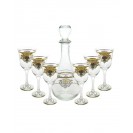 7 Piece Wine Set With Gold Artwork