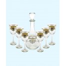 7 Piece Wine Set With Gold Artwork