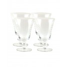 Glass Etched Wine Goblet, 4 Piece Set