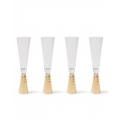 Glass Hammered Champagne Flute, 4 Piece Set