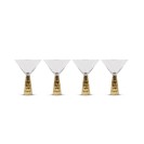 Glass Hammered Martini, 4 Piece Set