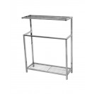 Modern Freestanding Iron Towel Rack in Polished Chrome