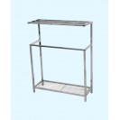 Modern Freestanding Iron Towel Rack in Polished Chrome