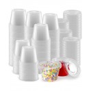 200 Pack 4oz Clear Jello Shot Cups with Lids - Disposable Condiment Cups