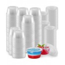 200 Pack Clear Jello Shot Cups with Lids - Disposable Condiment Cups