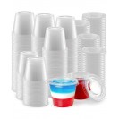 200 Pack Clear Jello Shot Cups with Lids - Disposable Condiment Cups