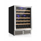 24 Inch Wine Cooler 51 Bottles Dual Zone Wine Refrigerator Built-In Freestanding