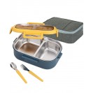 28OZ Compartment Bento Lunch Box With Lunch Bag And Cutlery Set, Blue