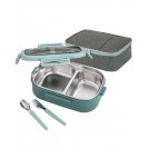 28OZ Compartment Bento Lunch Box With Lunch Bag And Cutlery Set, Green