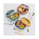 28OZ Compartment Bento Lunch Box With Lunch Bag And Cutlery Set, Green