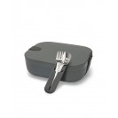 2 Lunch Box + Utensil Set - Charcoal