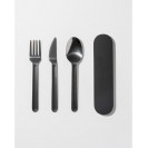 2 Lunch Box + Utensil Set - Charcoal