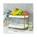 2-Tier Multi-Functional Storage Organizer With Removable Drain Tray, White