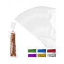 2 x 10 Inches Clear Cellophane Candy Bags With Ties - 200 Piece