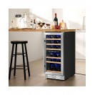 30-Bottle Freestanding Wine Cooler 15''Dual Zones Wine Cellar