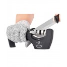 3 Stage Knife Sharpener and 1 Piece Cut-Resistant Glove